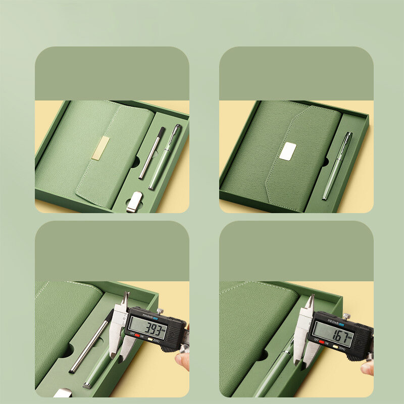 PU couro Notebook com Box Set, produto personalizado, planejador, fichário, estacionário, diário, logotipo personalizado, A5, 2023