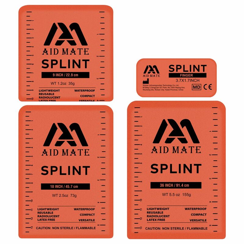 Emergency Survival Splint kit for Arm Leg Finger Fracture 4 Splints 2 Adhersive Bandage Set Reusable Cutable Portable First Aids