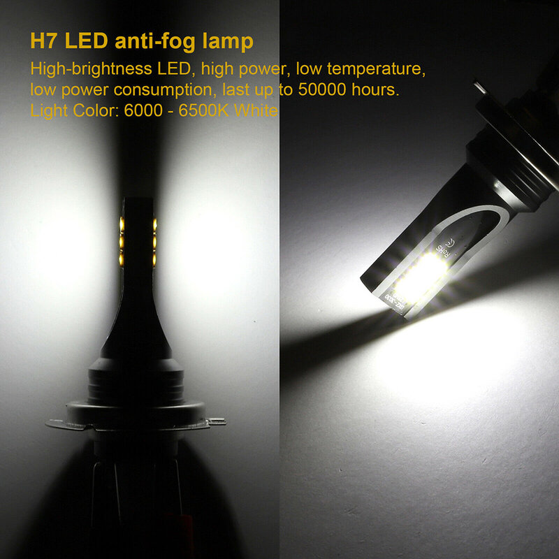 2pcs 12V/24V  H7 LED Headlight Conversion 110W 30000LM 6000K Error Free Canbus Bulb Set Hot Waterproof Replacement Accessories