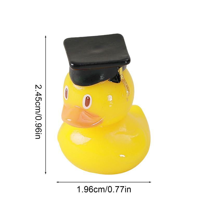 Bebek Dekorasi kelulusan 12 buah bebek kuning dengan topi rumbai wisuda topi bebek wisuda lucu bebek untuk kolam