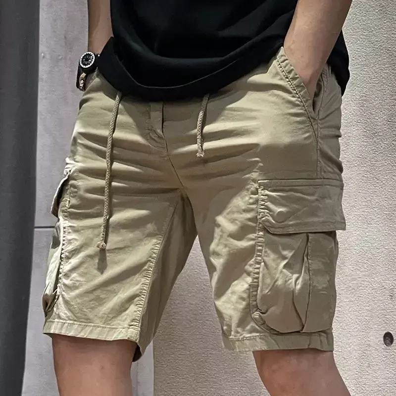 Pantalones cortos Cargo con cremallera para hombre, bermudas, combate, negro, Y2k, diseñador, ropa de calle informal, holgada, Harajuku