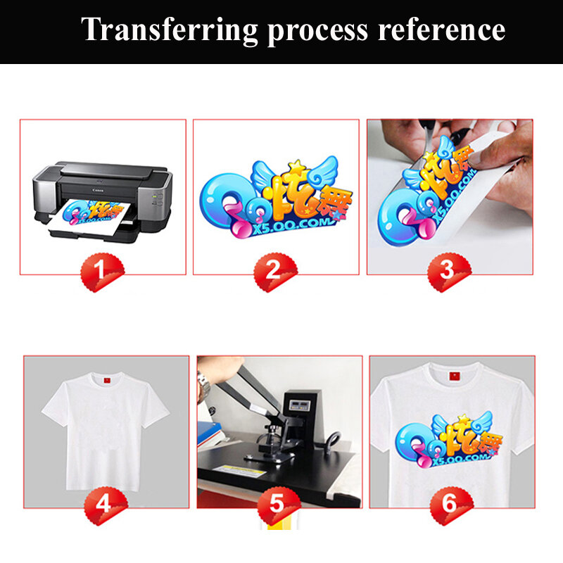 Heat Transfer Paper A3 A4 Dark Light Color 100% Cotton Fabrics Cloth Iron T-shirt inkjet Printer Printing Design Ironing
