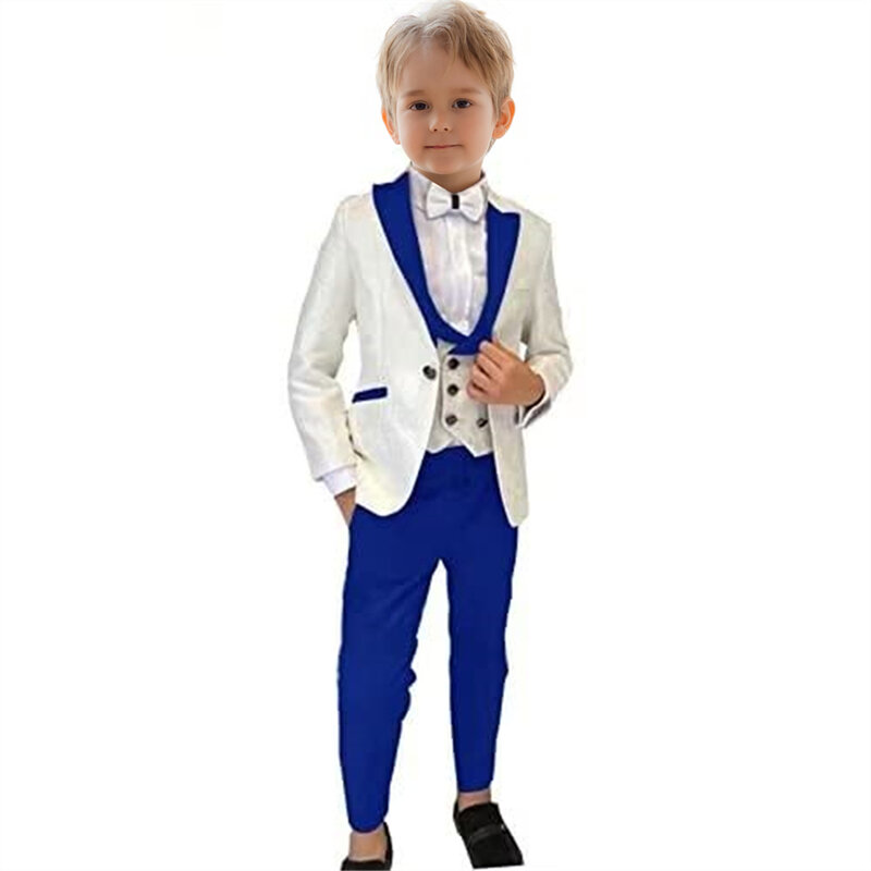 Classic Boy's Suit Set 3 Pieces Paisley Long Sleeves Formal Tuxedo For Kids From 3 to 14 Years Wedding Flower Boy Dresswear