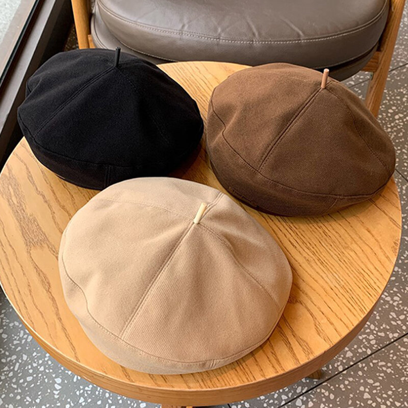 Autumn Winter New Sweet Cool Light Luxury Woolen Hats Retro Versatile Berets Cap
