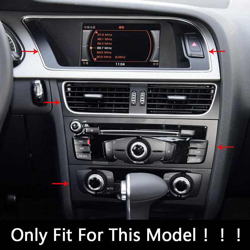 Style de voiture Console de Navigation AC Cadre Décoration CD de Couverture de Panneau de Garniture Automatique D'autocollant De Fiber De Carbone Pour Audi A4 B8 A5 S5 S4 RHD LHD