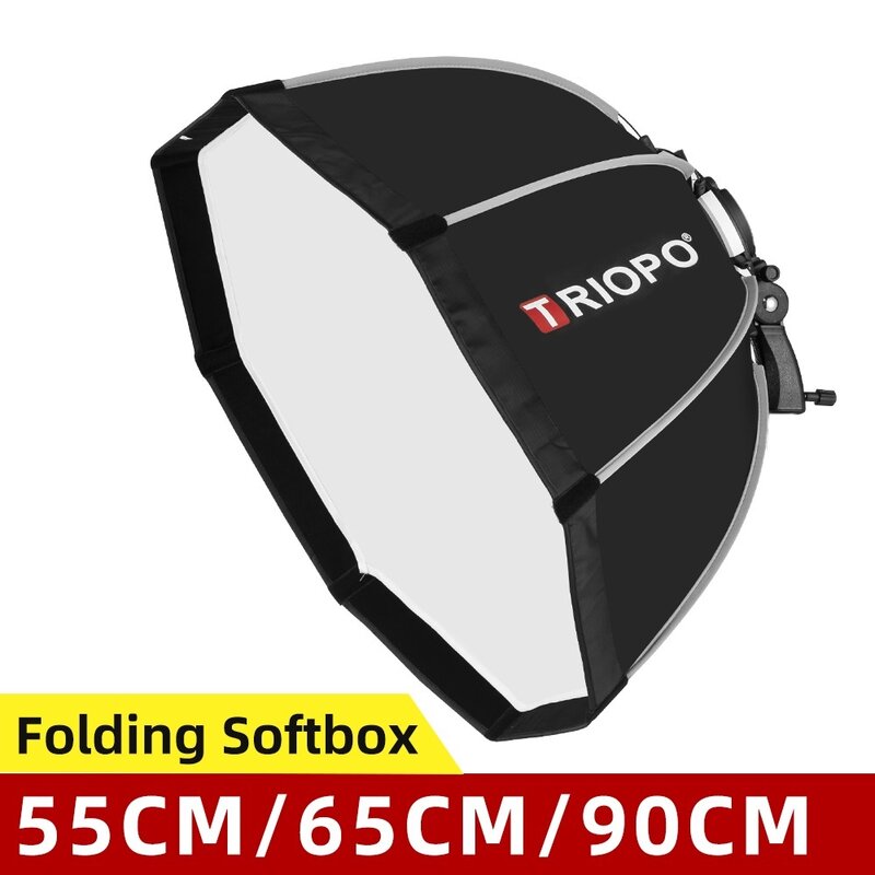 Softbox octagonal plegable, soporte de montaje, mango de caja suave para luz Flash Godox Yongnuo Speedlite, 55cm, 65cm, 90cm, 120cm, nuevo