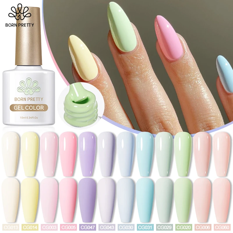 BORN PRETTY-esmalte de uñas en Gel para primavera y verano, 10ml, rosa claro, verde, amarillo, Varnis de larga duración, semipermanente