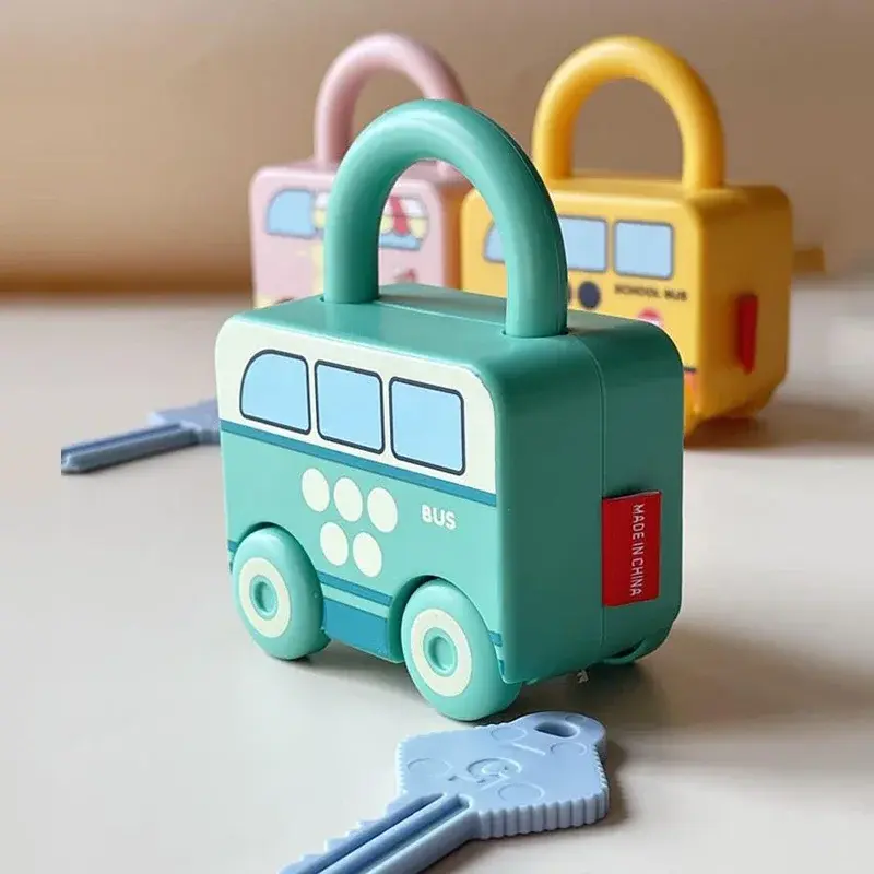 Zahlen passend & zählen Kinder lernen Spielzeug Montessori Schlösser mit Schlüsseln Auto Spielzeug für Kinder Vorschule Spiele Lernspiel zeug