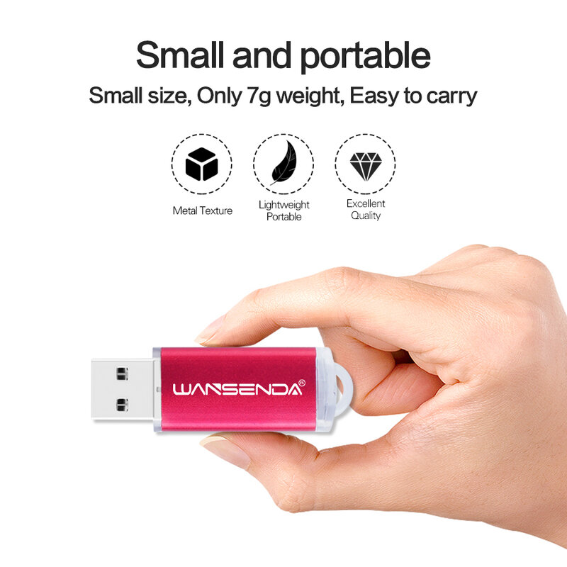 WANSENDA металлический USB флеш-накопитель, 8 ГБ, 16 ГБ, 32 ГБ, 64 ГБ, 128 ГБ, 256 ГБ