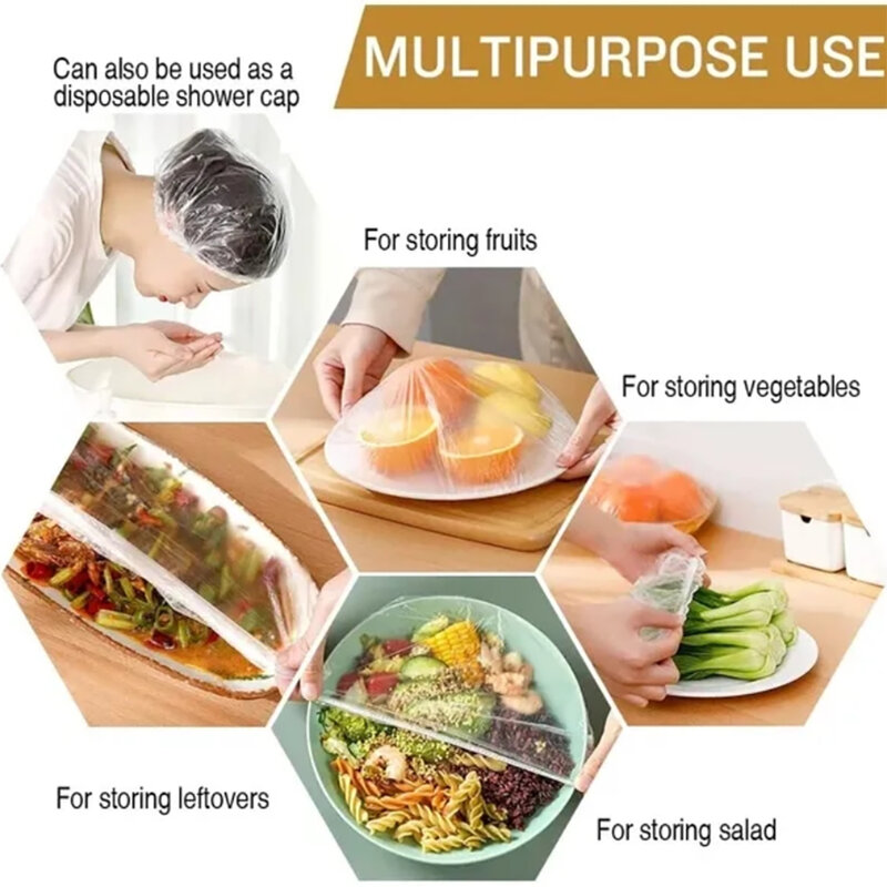 10-100 Stück Einweg-Lebensmittel abdeckung Kunststoff elastische Wickelt aschen für Obst Gemüse Kühlschrank Frisch halte tasche Küchen zubehör