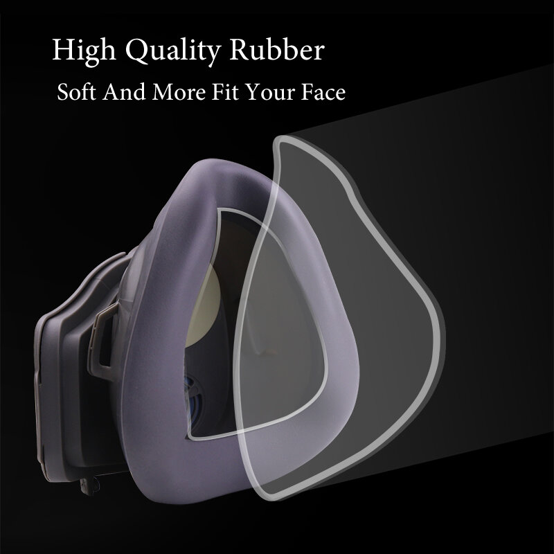 Masker Debu Setengah Wajah dengan Filter Karet Respirator Anti Debu Yang Dapat Digunakan Kembali untuk Alat Keselamatan Kerja Pemolesan DIY Perlindungan Kabut Harian