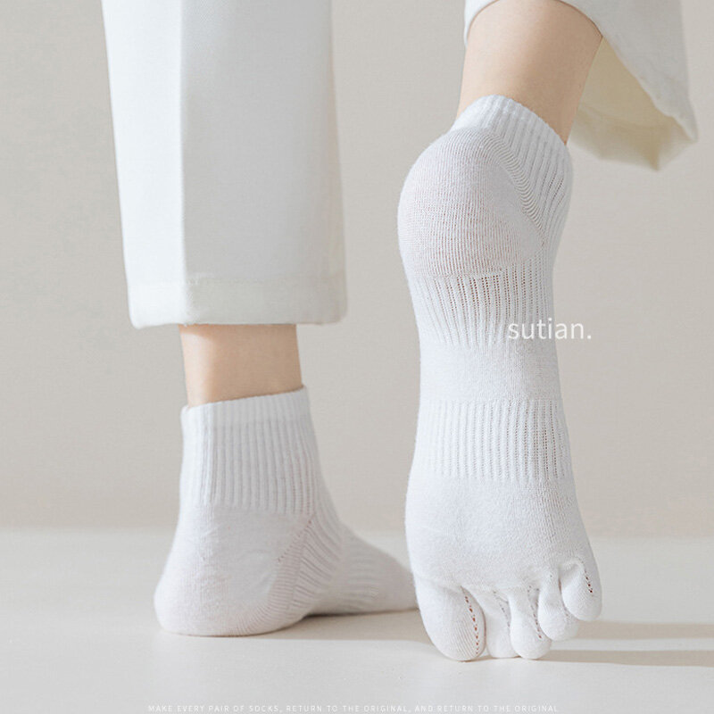 Calcetines tobilleros de algodón para mujer y niña, medias suaves y elásticas con malla sólida, desodorante transpirable, para las cuatro estaciones, 5 pares, Harajuku