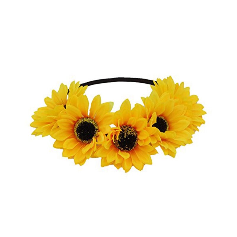 Floral Autumn Sunflower Crown Hair Accessories Bridal Holiday Hair with Sunflower Hair Accessories