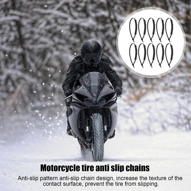 10pcs Adjustable Snow Chains Automotive Universal Tires Anti Skid Chains Vehicles Wheel Snow Mud Emergency Chains  Electric Bike