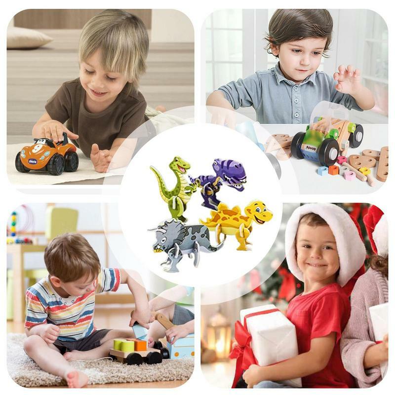 어린이 교육용 몬테소리 장난감 3D 동물 퍼즐, DIY 수동 조립, 3 차원 모델 장난감, 소년 소녀 선물, 10 장