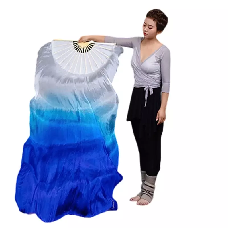 Customized Silk Veil Women Belly Dance Practice Competition Props Stage Show Costume Accessory Hand Dye Flowy Extra Long 180cm