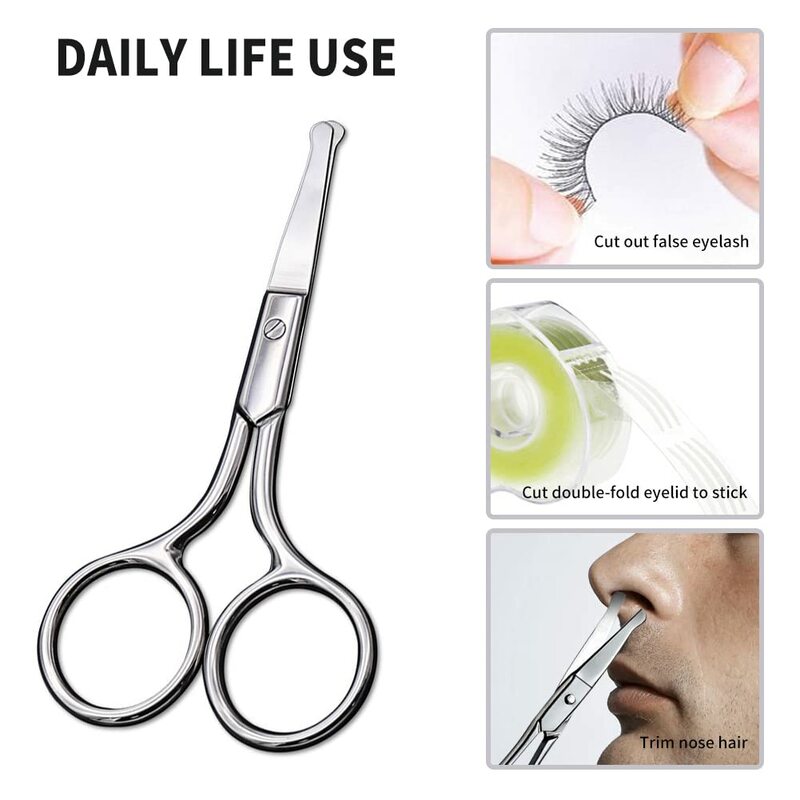 Small Scissors, Eyebrow Scissors, Nose Hair Scissors Round Tip Design, Will Not Hurt the Nasal Cavity. Professional Grooming Sci