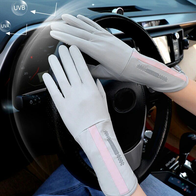 Gants de protection solaire anti-UV pour femme, manches de conduite, écran tactile, mince, respirant, cool, confortable, cyclisme, sport, glace, été