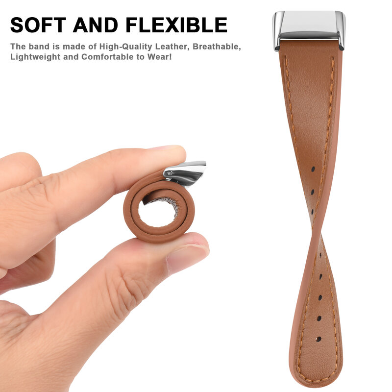 Tali Kulit Asli untuk Fitbit Charge 5 4 3 2 Band Gelang Jam Tangan untuk Fitbit Charge 2/Charge 3/Charge 4/Charge 3 SE Strap