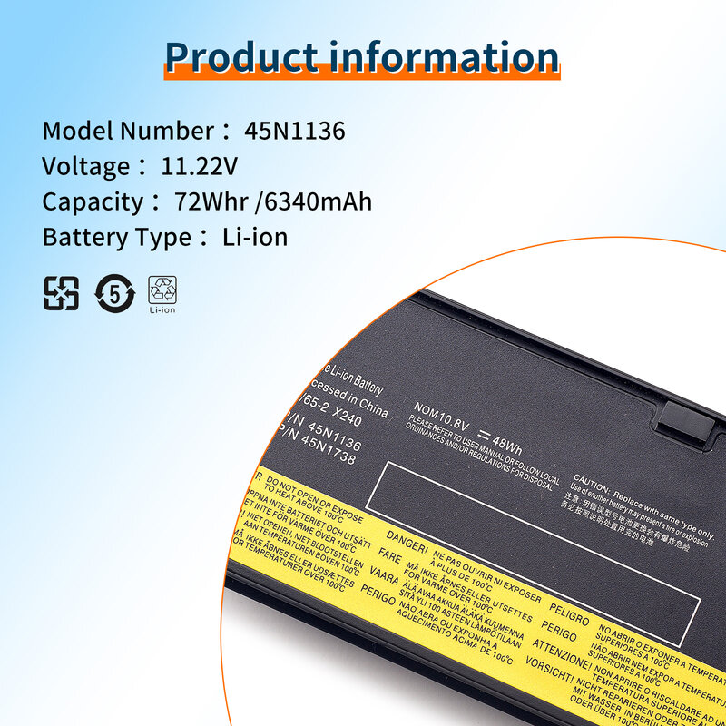 Аккумулятор BVBH для ноутбука Lenovo Thinkpad X270 X260 X240 X250 T450 T470P T450S T440S K2450 W550S P50S 45N1136 45N1738 68 +
