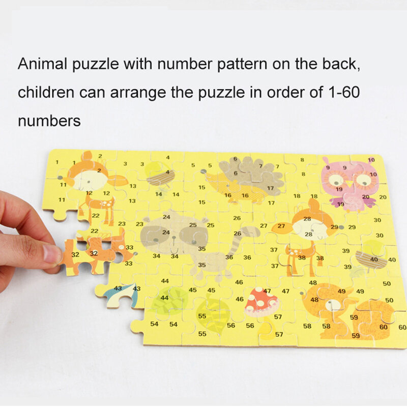 Puzzle untuk anak-anak, mainan Puzzle kayu kartun hewan putri duyung pendidikan Montessori hadiah untuk anak-anak
