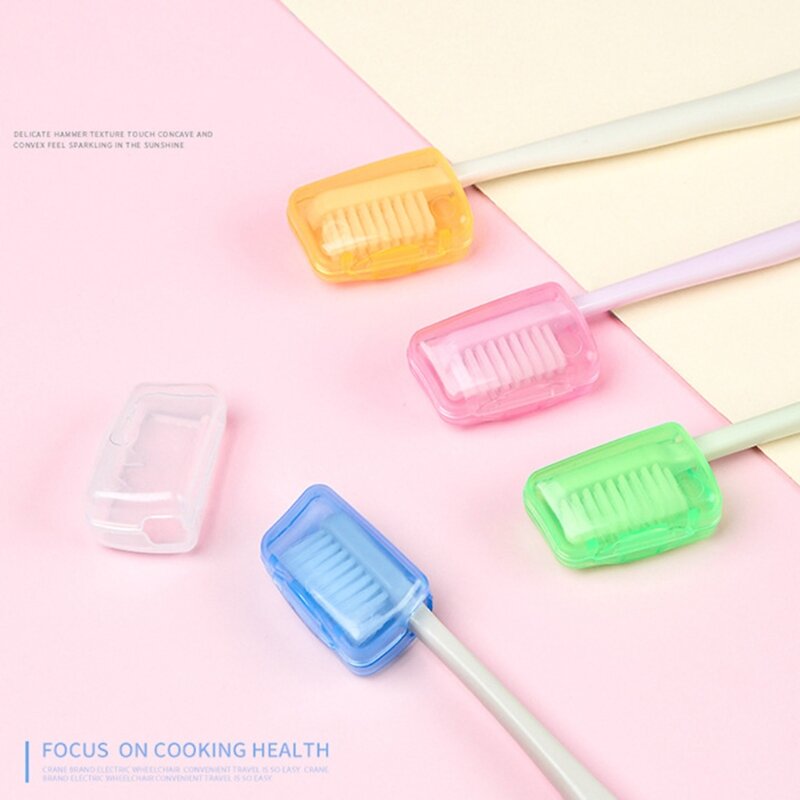 5 pçs escova dentes portátil para capa cabeça para caso para viagens caminhadas acampamento caixa f