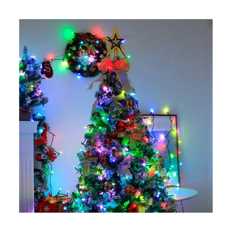 Luces LED coloridas con Control remoto, luces portátiles impermeables para Halloween y Navidad, luces para árboles con enchufe estadounidense