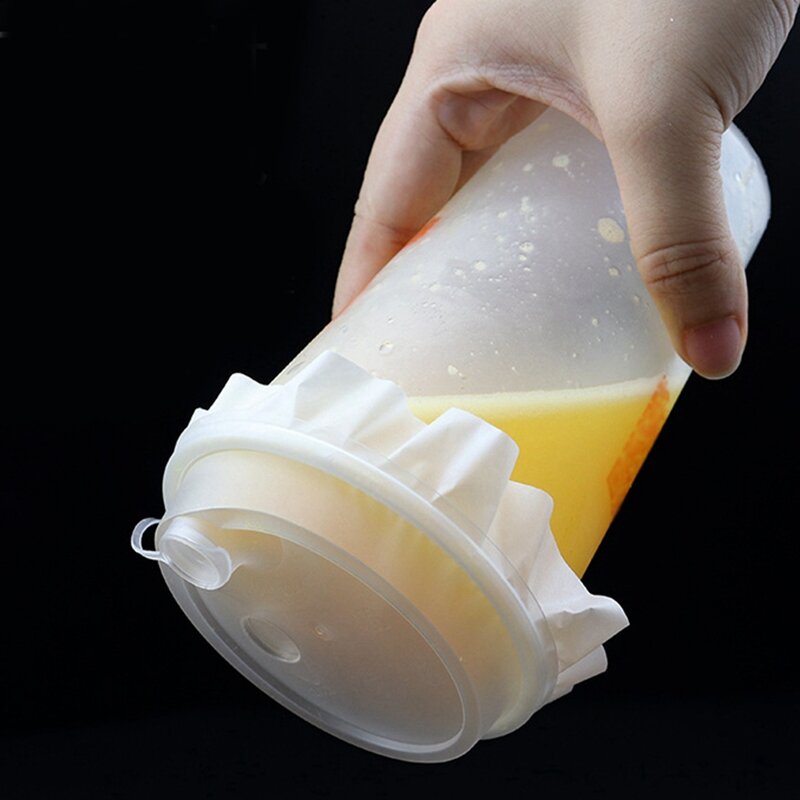 500 buah Cup Sealing Film kertas Crimper bentuk bulat penyegel botol sekali pakai kopi anti tumpah kertas