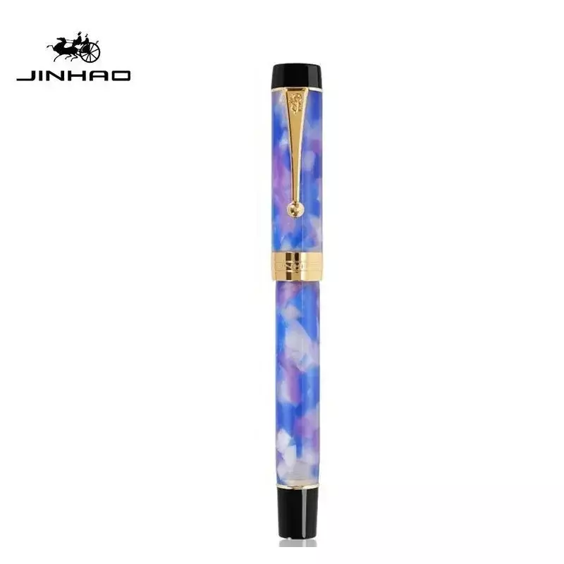 Jinhao-pluma estilográfica de resina de Color transparente, plumas de lujo M/F/EF/100mm, Punta extrafina, suministros escolares de oficina, regalo de papelería, 1,0