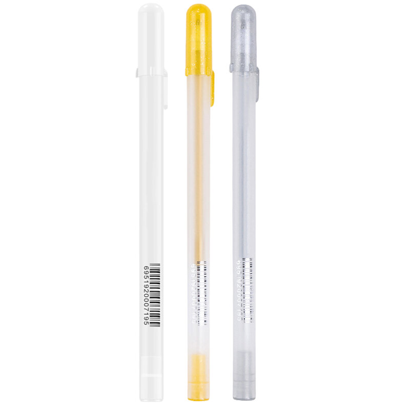 Bolígrafos de Gel blancos, marcador de resaltado para diario, dibujo artístico, tinta blanca clásica, punto surtido, fino, mediano, atrevido, 1 unidad