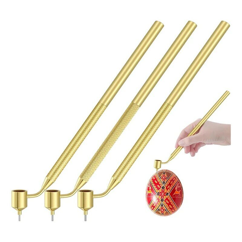PROMOTION! Set Of 3 Pysanka Set Hot Wax Drawing Pens For Decorative Arts For Easter Eggs Pysanky Supplies