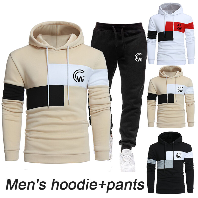Trend ige Herrenmode bedruckte Hoodie-Hose zweiteilige Casual Herren Sportswear Casual Pullover Hoodie Sportswear Set
