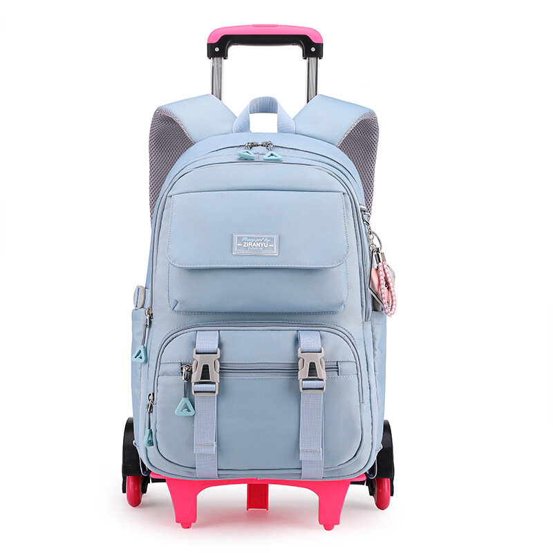 Школьный рюкзак на колесиках для девочек-подростков, детский школьный ранец на колесиках для студентов, дорожные сумки