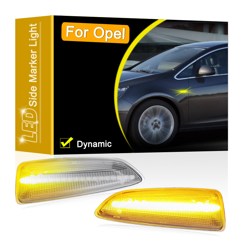 12 В прозрачные линзы, динамический Светодиодный Боковой габаритный фонарь в сборе для Opel Astra J/K Zafira Crossland Insignia, указатель поворота