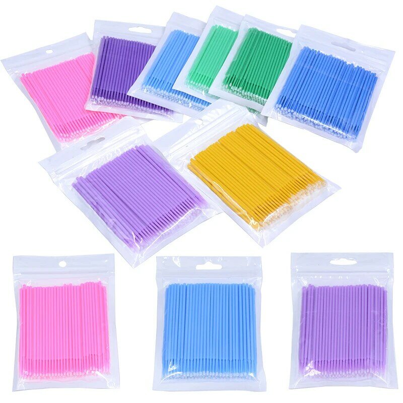 100Pcs Eyelash Cleaning Stick Micro Clean Wands Brushes For Lash Extension Disposable Cosmetic Makeup Applicators Mini Tools