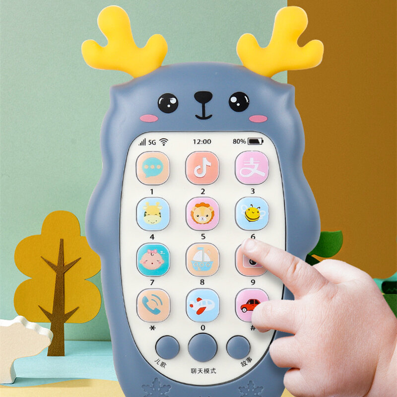 Juguetes de teléfono para bebés, mordedor de teléfono bilingüe, juguete de voz musical, máquina de aprendizaje educativo temprano, regalo electrónico para niños, juguete para bebés