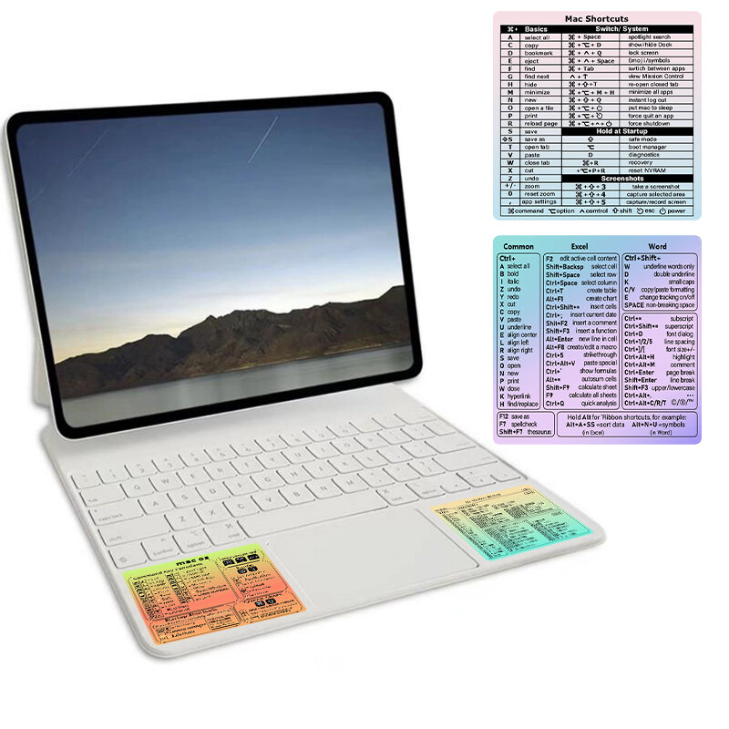 Windows 컴퓨터 참조 키보드 단축키 스티커, 노트북 데스크탑용 접착 스티커