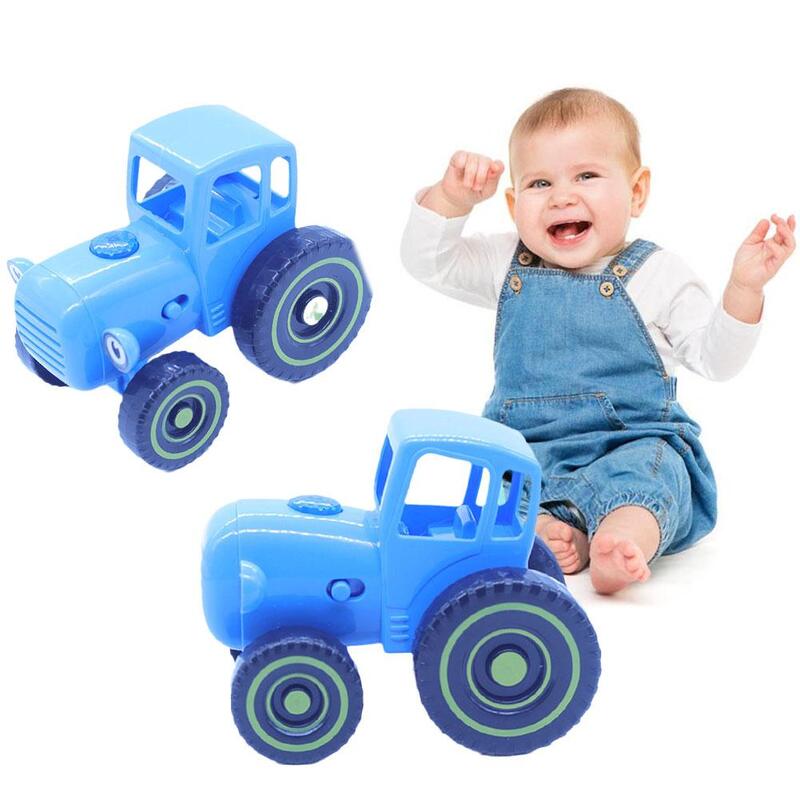 1Pc Bevat Een Kleine Auto Boer Blauwe Tractor Pull Draad Auto Model Speelgoed Voor Kinderen Vroeg Leren Speelgoed Spelen Leuk Met Kleine Luidspreker