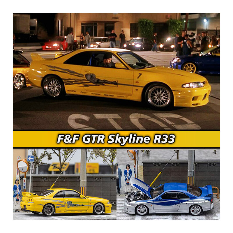 Abrido a capa Diecast carro modelo coleção, FH 1:64, F & F Skyline, GTR, BCN, R33, carro em miniatura brinquedos, Focal Horizon, pré-venda