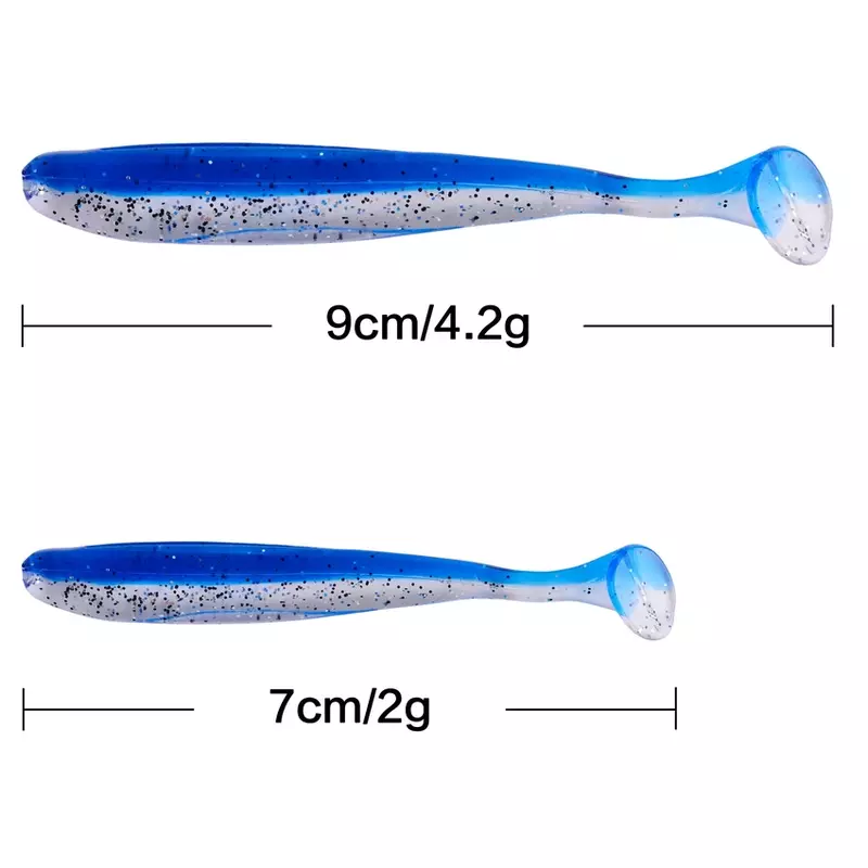 Isca de silicone flexível para pesca, isca artificial de 7cm/2g 9cm/4.2 para pesca