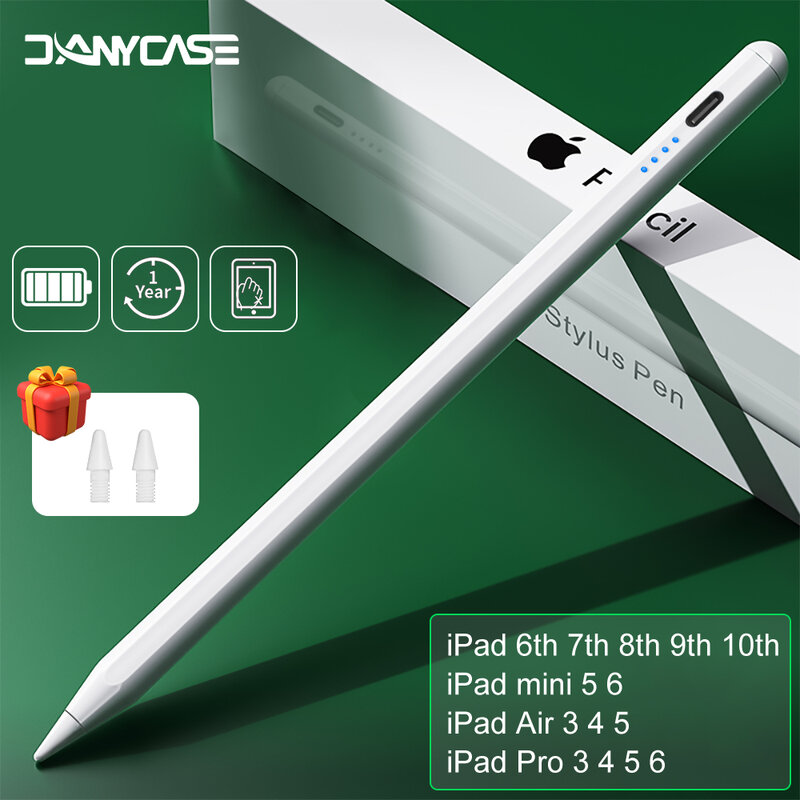 Für iPad Bleistift mit Palm Ablehnung Tilt, für Apple Bleistift 2 1 Stylus Stift iPad Pro 11 12,9 Air 4/5 7/8/9/10th mini 5 6 2018-2022