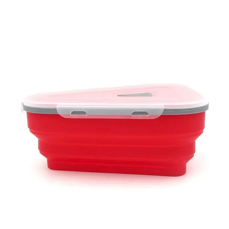 Caja de Pizza plegable de silicona de grado alimenticio, triangular reutilizable, caja de embalaje para Pizza, caja para llevar