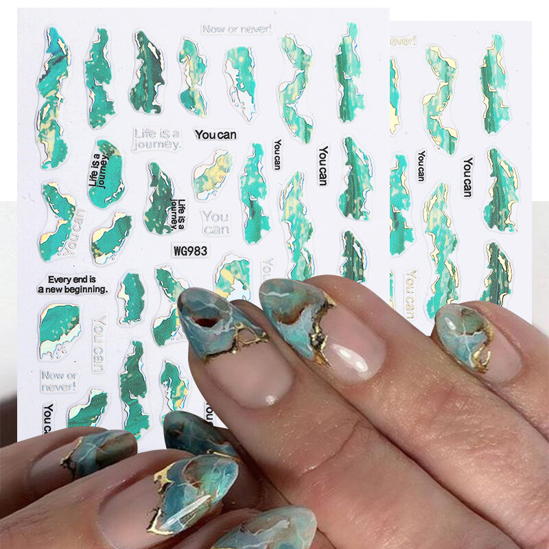 Fioletowe marmurowe naklejki na paznokcie wzór dymu naklejki do Manicure złote linie paznokci suwak kwitnący atrament naklejki