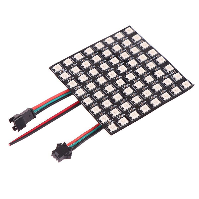Módulo de matriz LED WS2812 RGB 5050, 8x8, 64 bits, pantalla Digital Flexible, Panel de luz direccionable individualmente, 1 unidad
