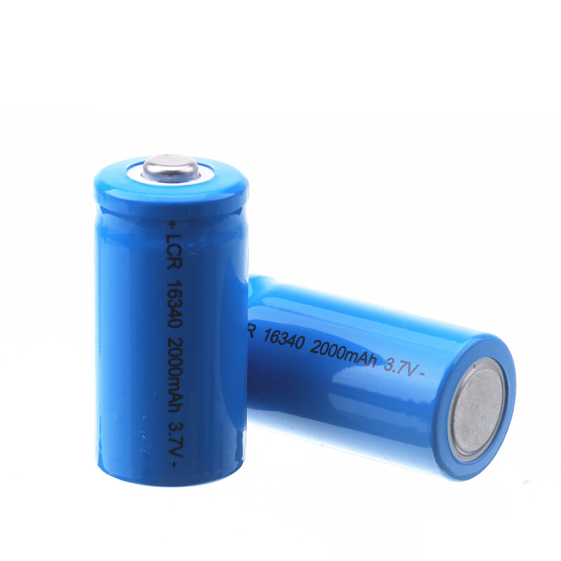 Batería recargable de iones de litio, Pila de 16340 mAh para CR123A, CR17345, K123A, VL123A, DL123A, 5018LC, SF123A, EL123AP, 3,7 V, 2000