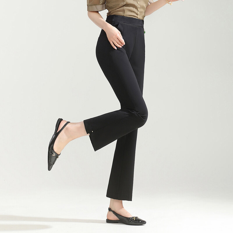 2024 nowe damskie spodnie na co dzień modne spodnie z rozkloszowanymi wiosennymi i letnimi, smukłymi, biznesowymi ubraniami luksusowymi