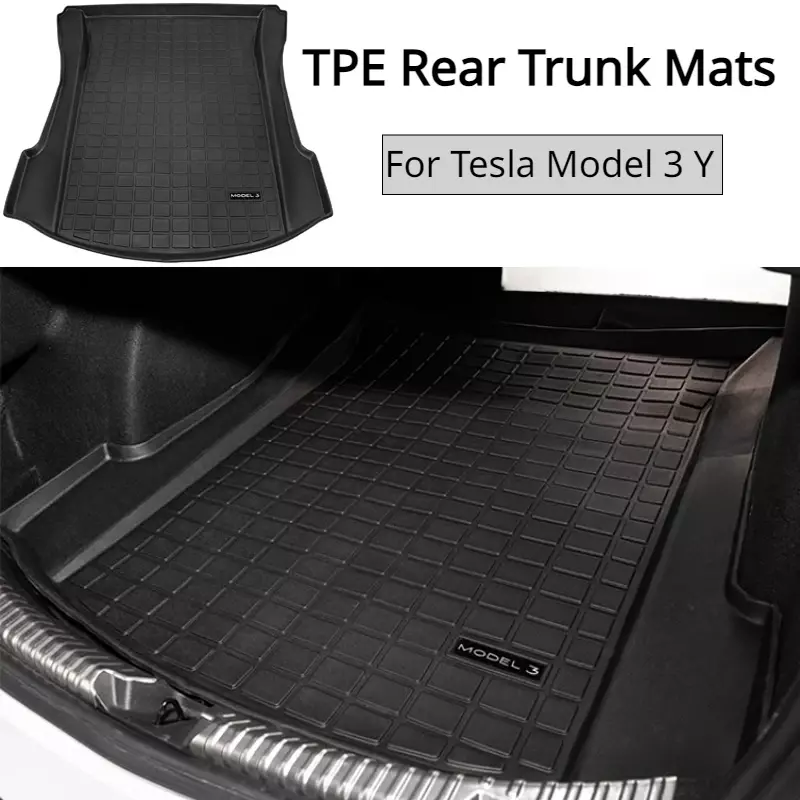 Frente e traseira do carro Trunk Mats, almofadas de armazenamento, carga bandeja para Tesla Modelo Y, 3 Acessórios, Dustproof, impermeável, almofada protetora, Upgrade
