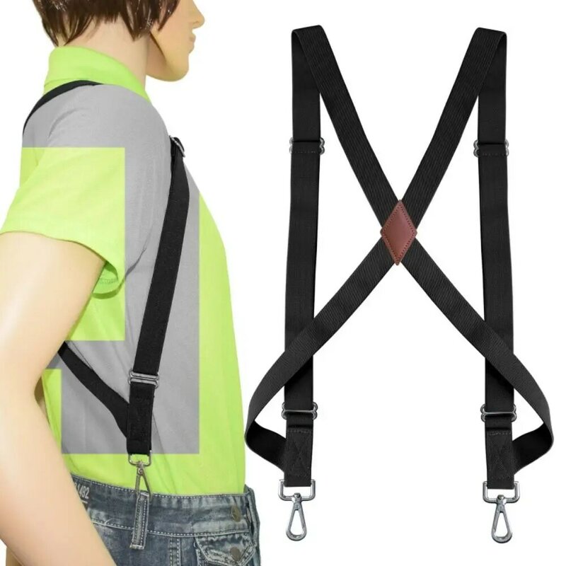Tirantes de Clip de correa ajustable para hombre y mujer, cinturón elástico en forma de X de 2,5 cm de ancho, informal para boda, 2 ganchos