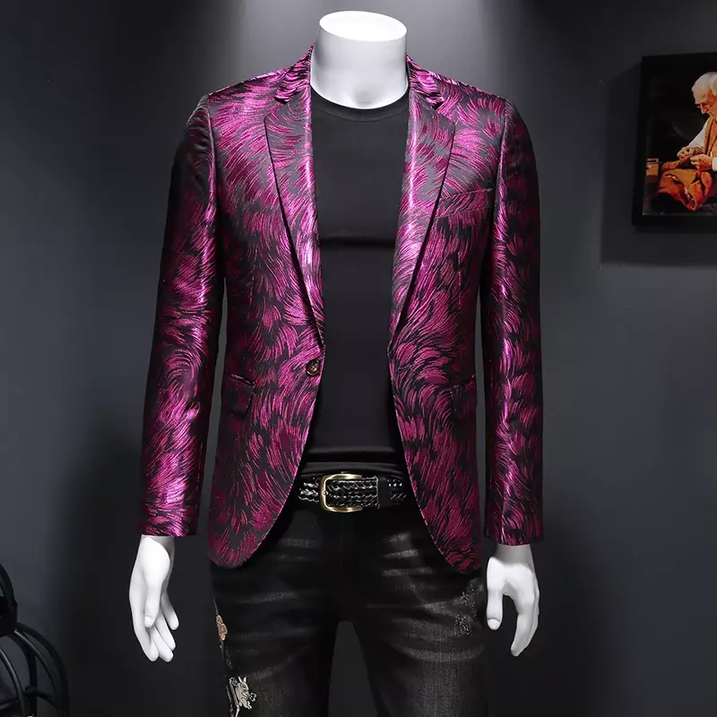 Женский модный Блейзер, Мужская сценическая одежда, металлическая Повседневная куртка из золотой пряжи, Высококачественная мужская блейзер