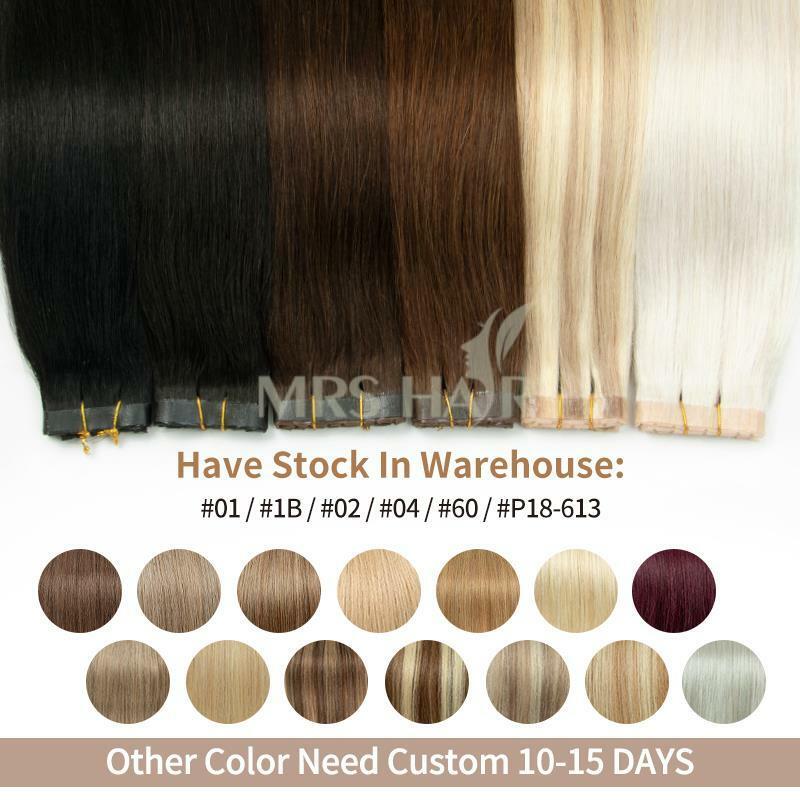 Invisible Hole Flat Pu Tape Human Hair Twin Tabs 25cm Long Tape PU Weft Real Human Hair No Glue Microlink Application 40-50g